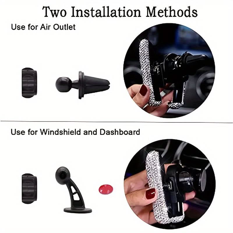 Car Phone Holder with Artificial Diamond