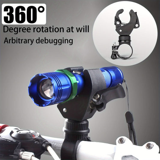 360° Rotating Bicycle Light Mount – Adjustable Waterproof Bike Frame Holder
