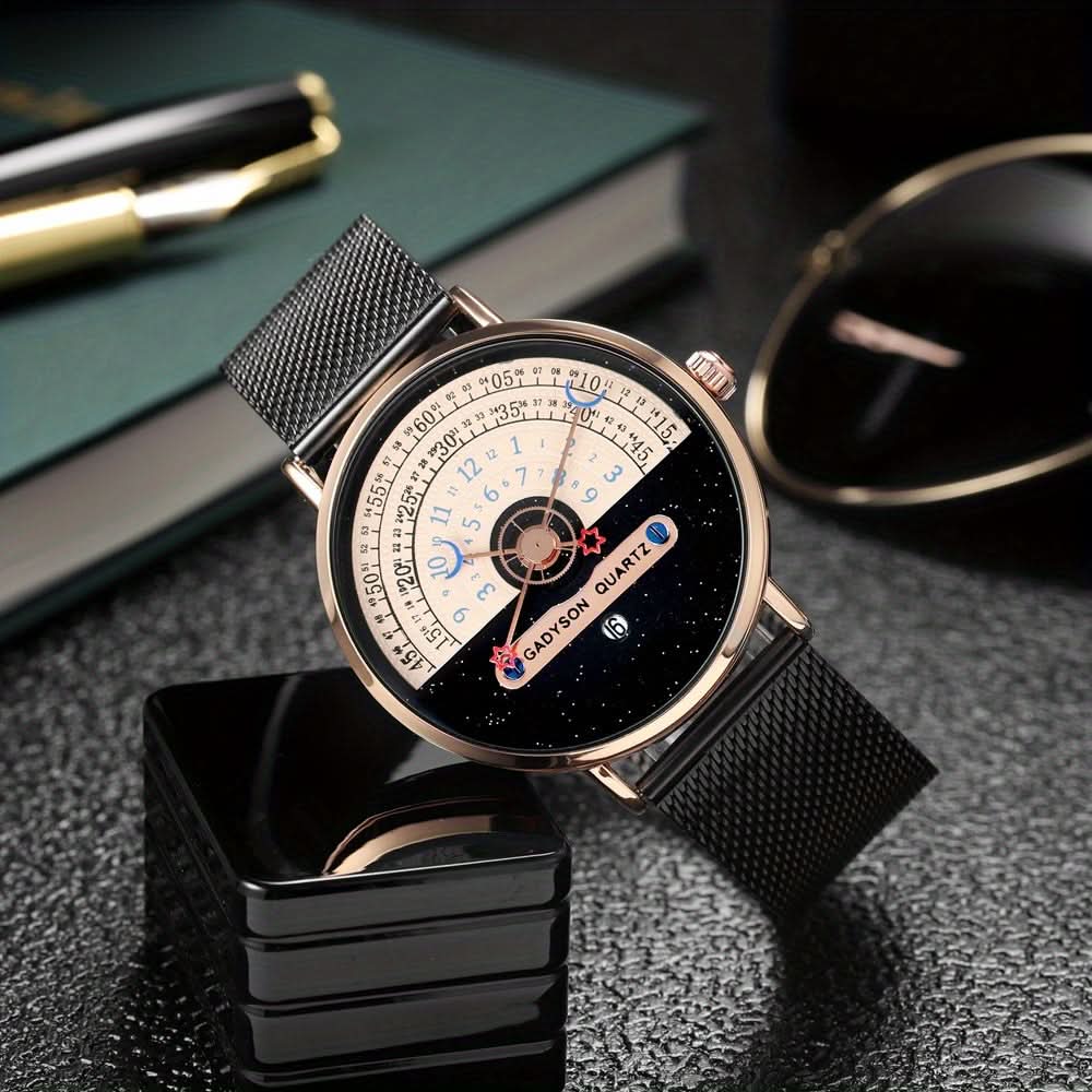 Men’s Stainless Steel Mesh Quartz Watch