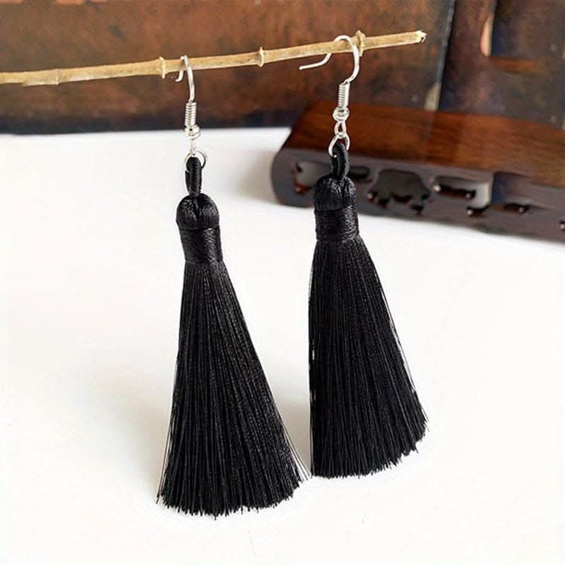 Colorful Tassel Dangle Earrings – Boho Ethnic Style