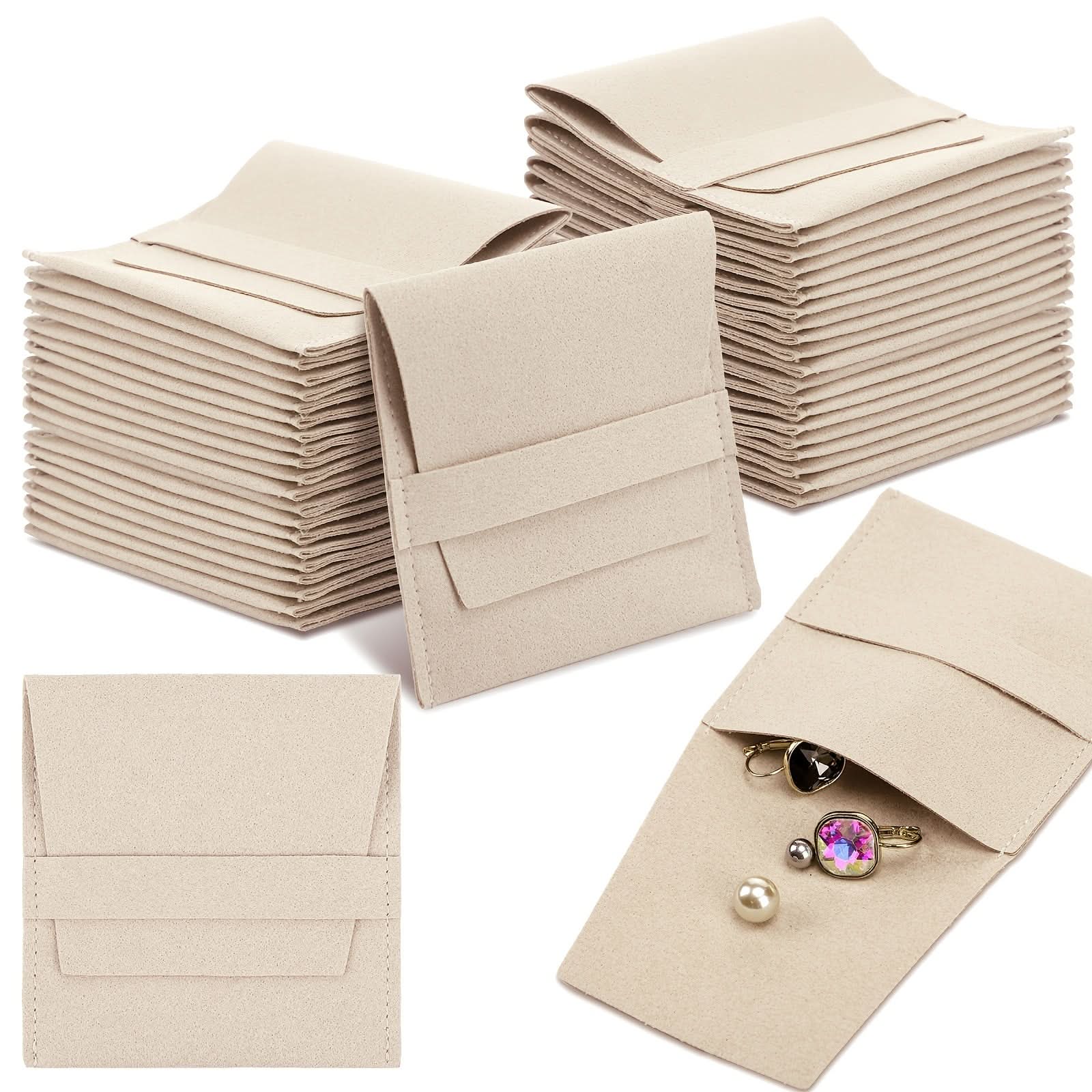 40pcs Luxury Microfiber Jewelry Gift Bags – Soft Drawstring Pouches