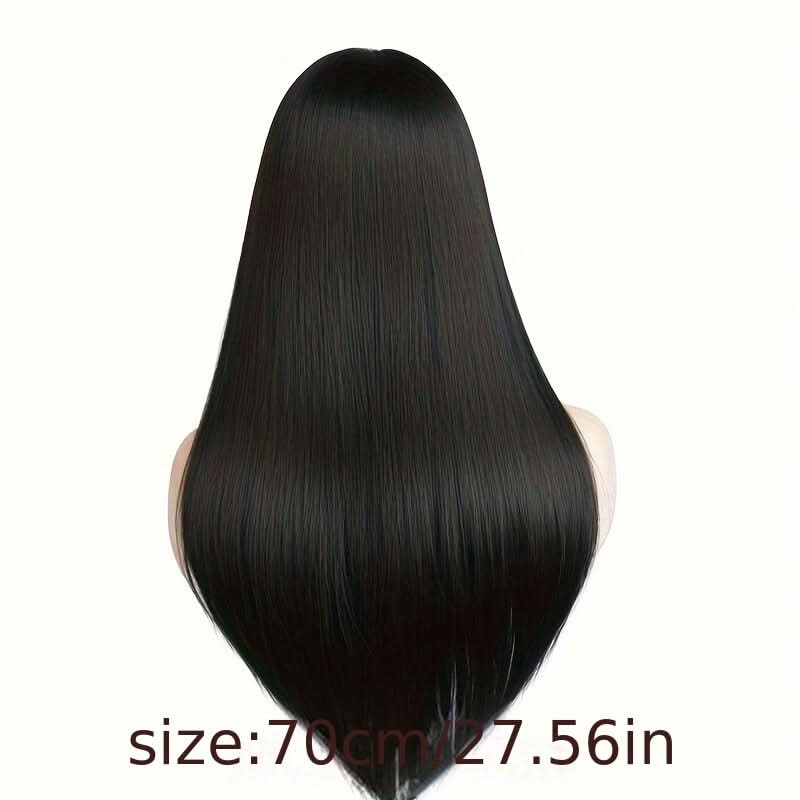 Women's Elegant 28-Inch Straight Long Wig – High Temperature Fiber