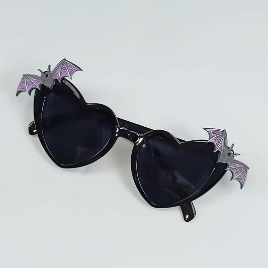 Peach Heart Bat Sunglasses for Women - Halloween Party Eyewear