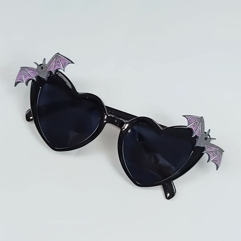 Peach Heart Bat Sunglasses for Women - Halloween Party Eyewear