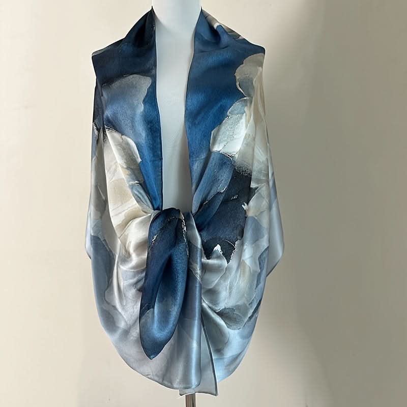 Elegant Silk Floral Shawl for Women – 100% Mulberry Silk