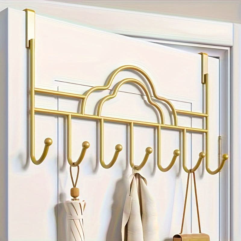 Golden Cloud Over-Door Hook Rack, No-Drill