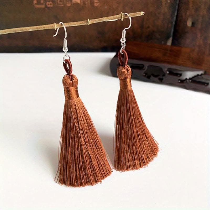 Colorful Tassel Dangle Earrings – Boho Ethnic Style