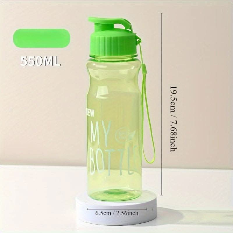 Portable 18.6oz PET Water Bottle with Press Flip Cover