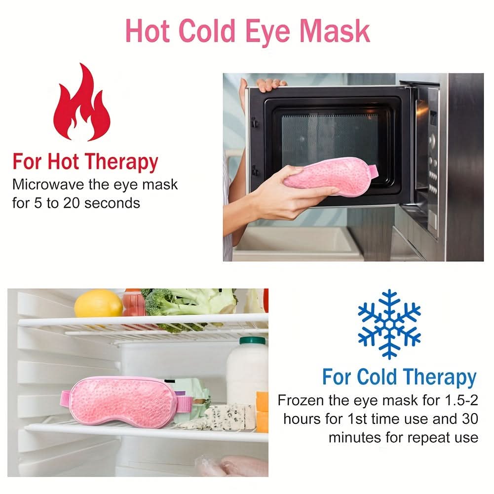 Gel Eye Mask for Puffy Eyes, Dark Circles & Migraines – Hot/Cold Therapy