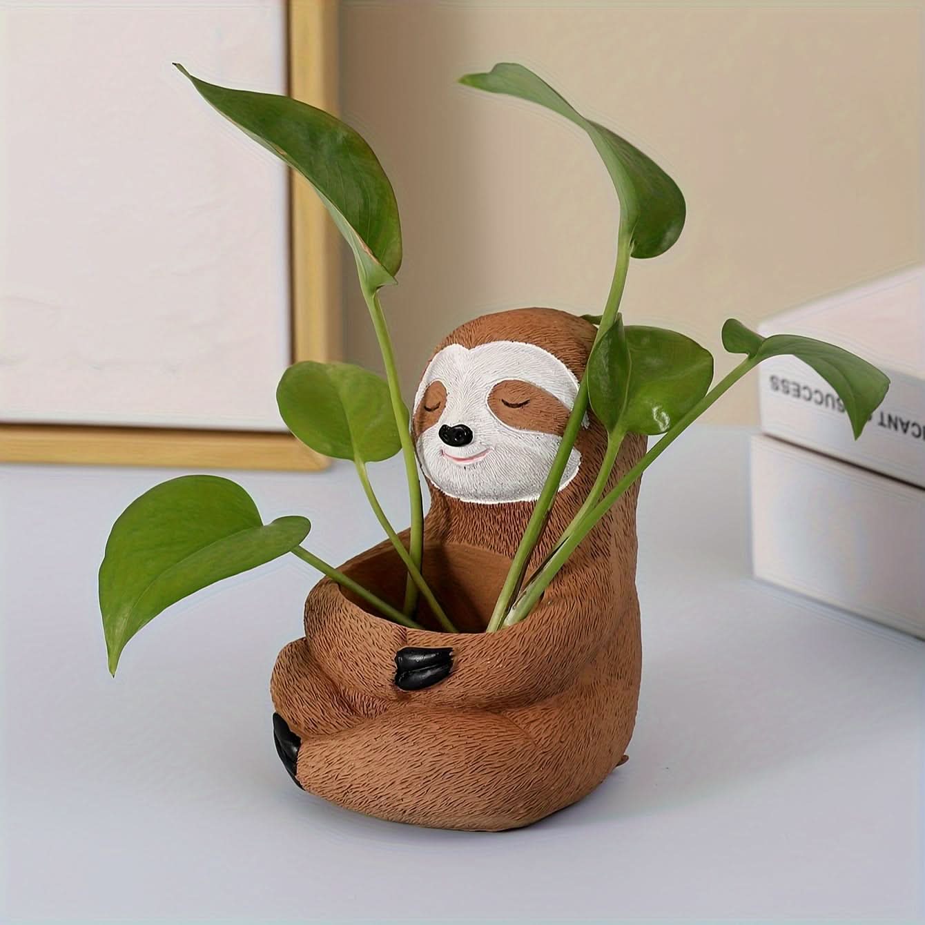 Cartoon Resin Sloth Shaped Ceramic Plant Pot