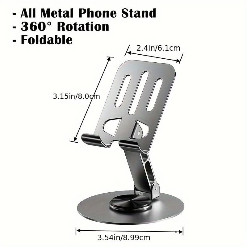 360-Degree Rotating Foldable Phone Stand – Adjustable Height
