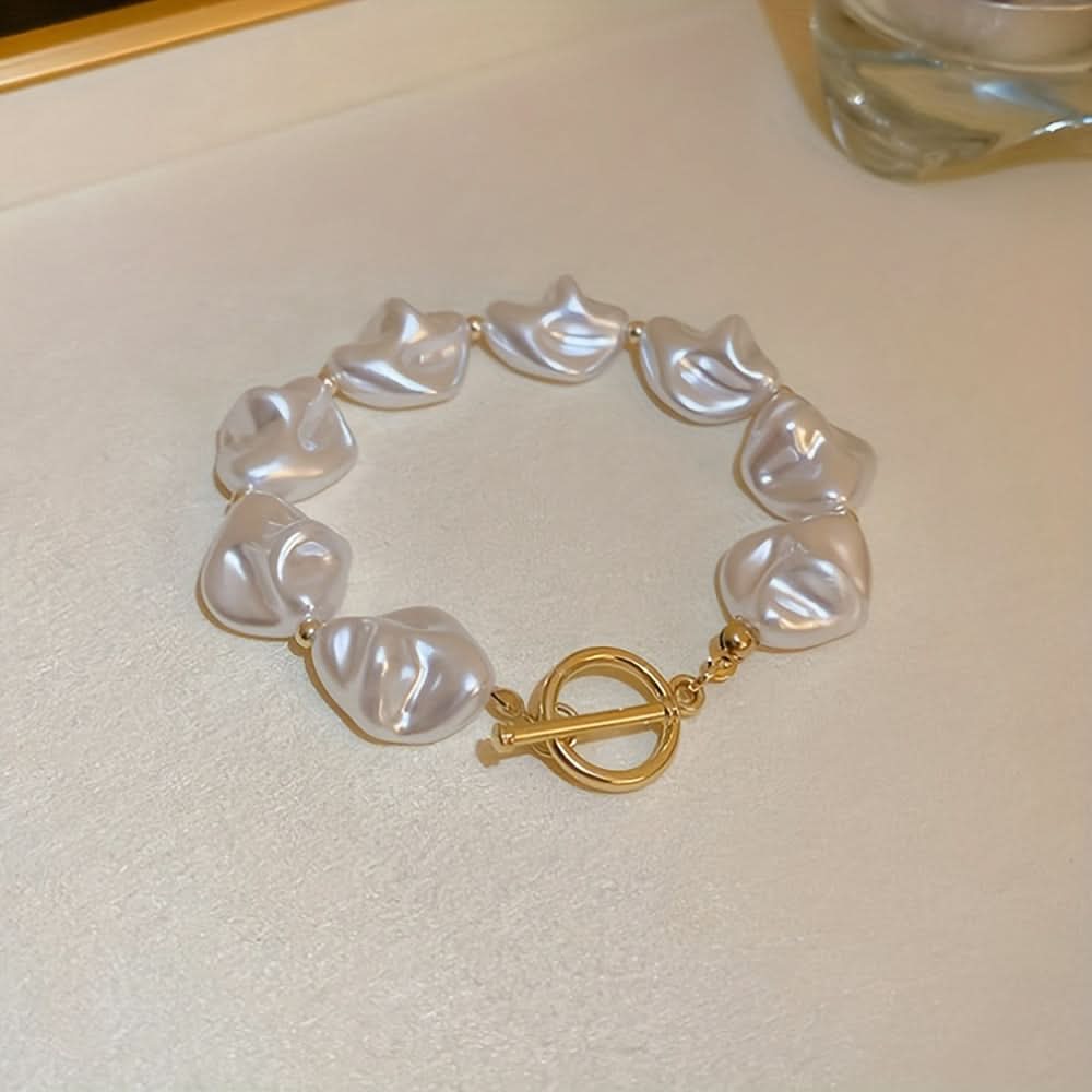 Vintage Baroque Pearl Link Bracelet – Unique Women's Jewelry