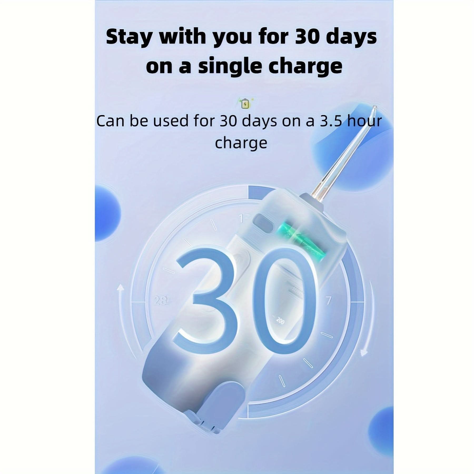 Rechargeable Cordless Water Flosser – Portable Dental Oral Irrigator