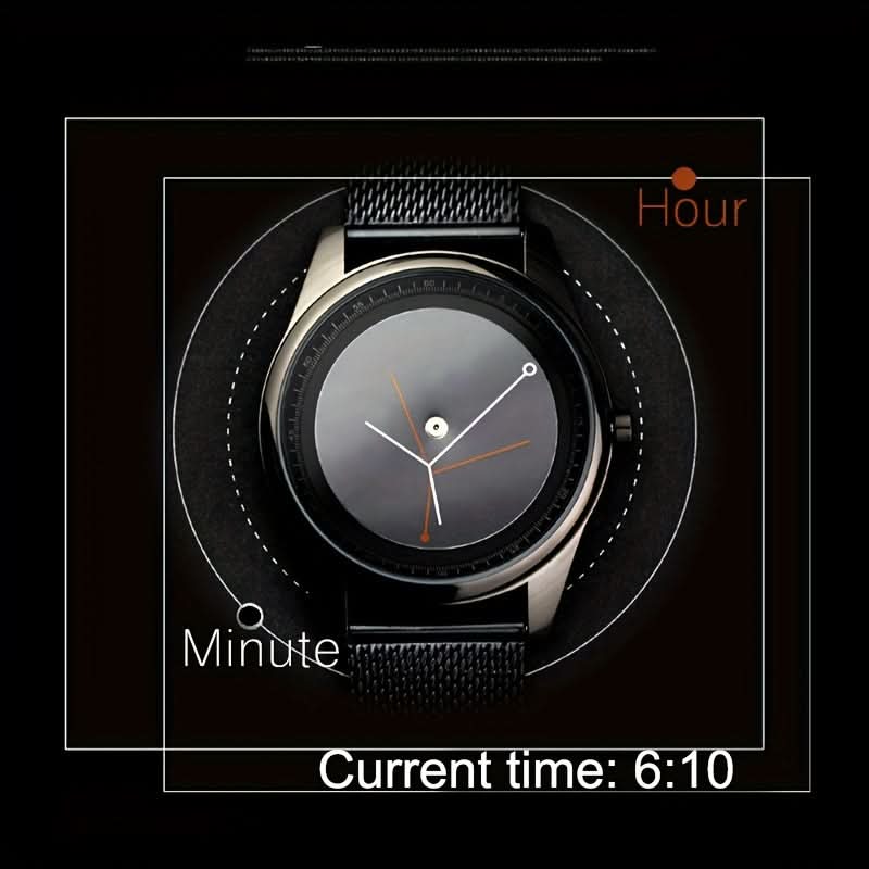 Unisex Funky Digital Stainless Steel Watch – No-Pointer Quartz Wristwatch