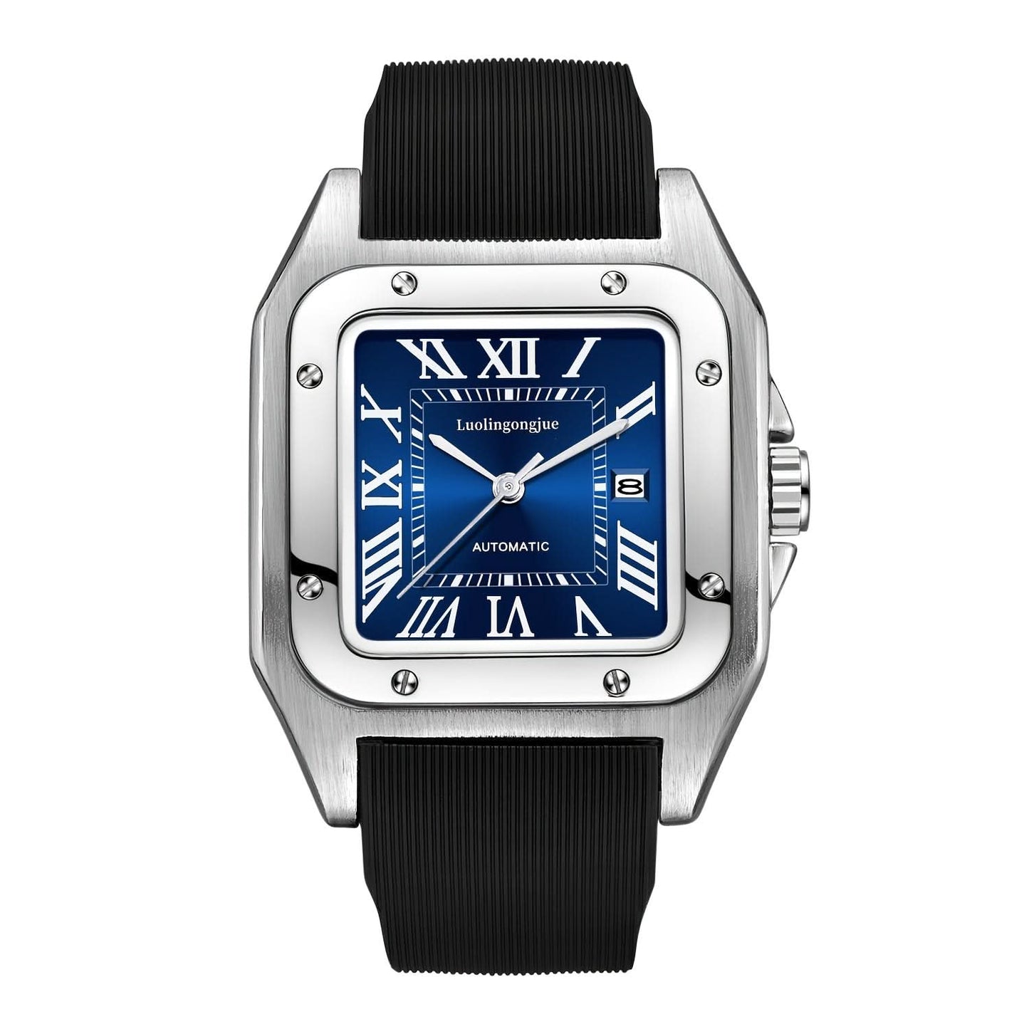 Men's Business Mechanical Watch, Zinc Alloy, Self-Winding, Rubber Strap