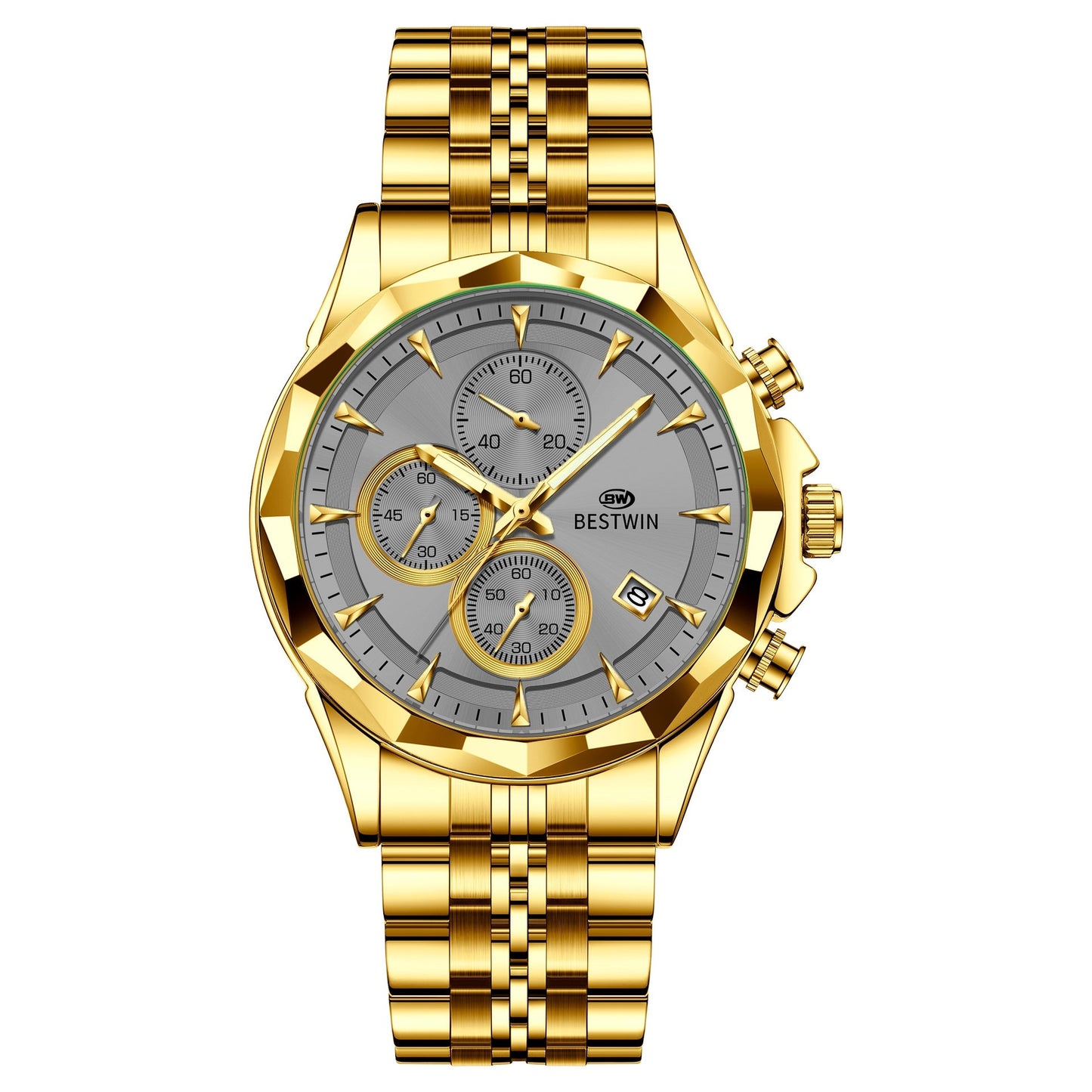Bestwin BW1734 Luminous thin steel quartz watch for men
