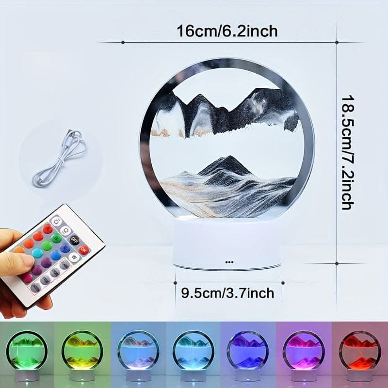 3D LED Moon Lamp with Stand – 16 Colors, Remote Control, USB Powered