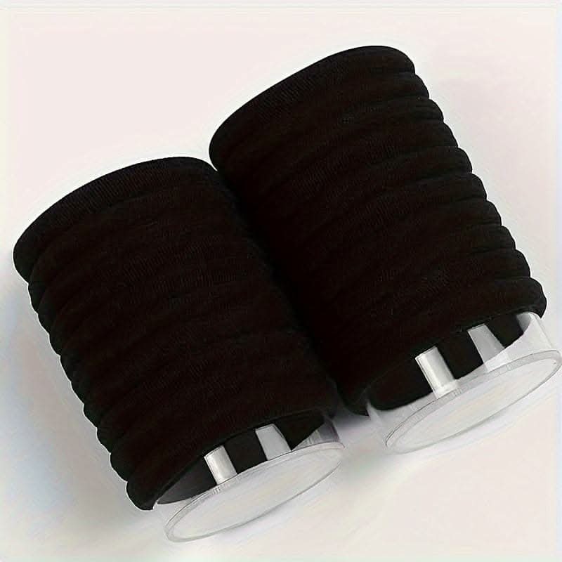 Black High Elastic Hair Bands – Seamless Ponytail Head Ropes