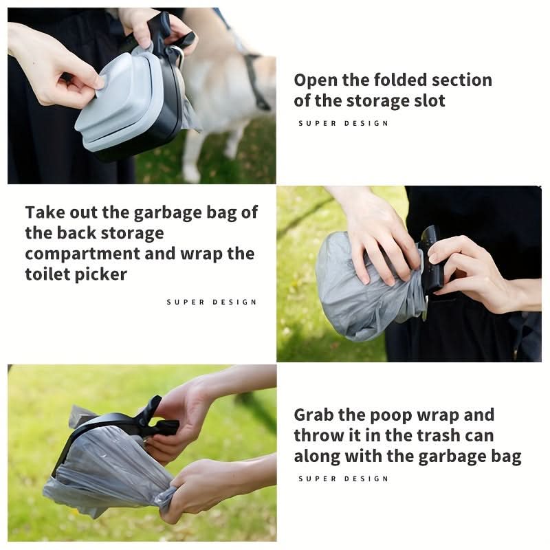 Folding Dog Poop Clip with Waste Bags