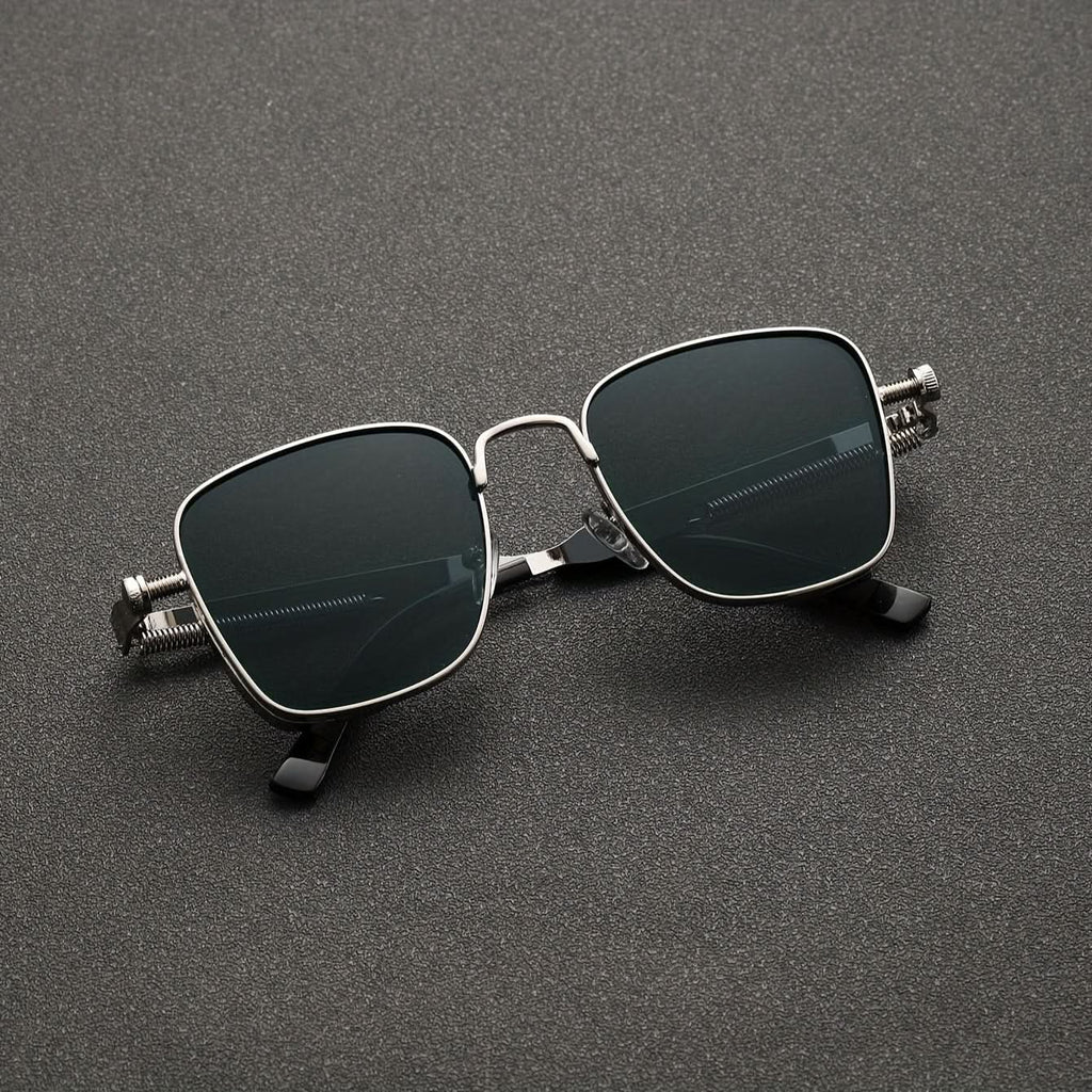 Steampunk Chic Square Frame Sunglasses – Retro Fashion for All