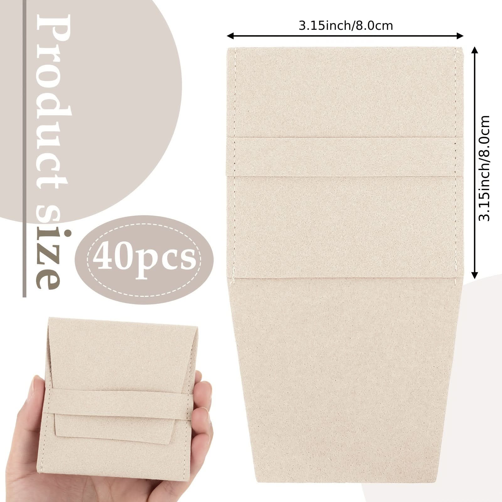 40pcs Luxury Microfiber Jewelry Gift Bags – Soft Drawstring Pouches