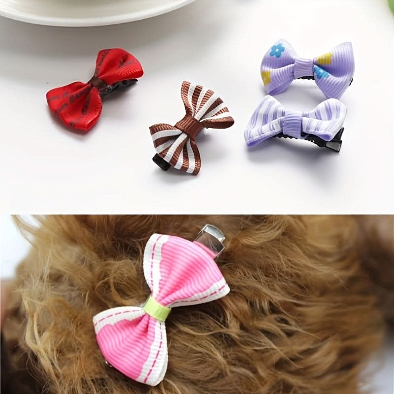 10-Pack Adorable Cartoon Dog Hair Bows