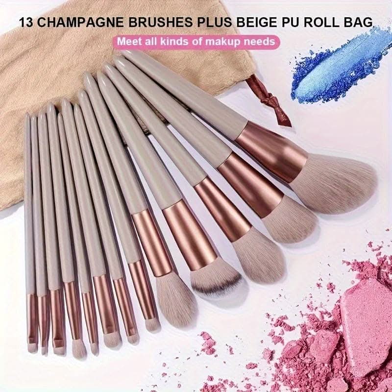 13 Pcs Soft Makeup Brushes For Foundation Blending, Eye Shadow Application