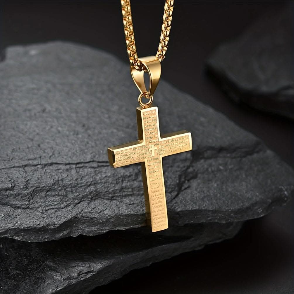 Multi-Color Titanium Steel Cross Pendant Necklace