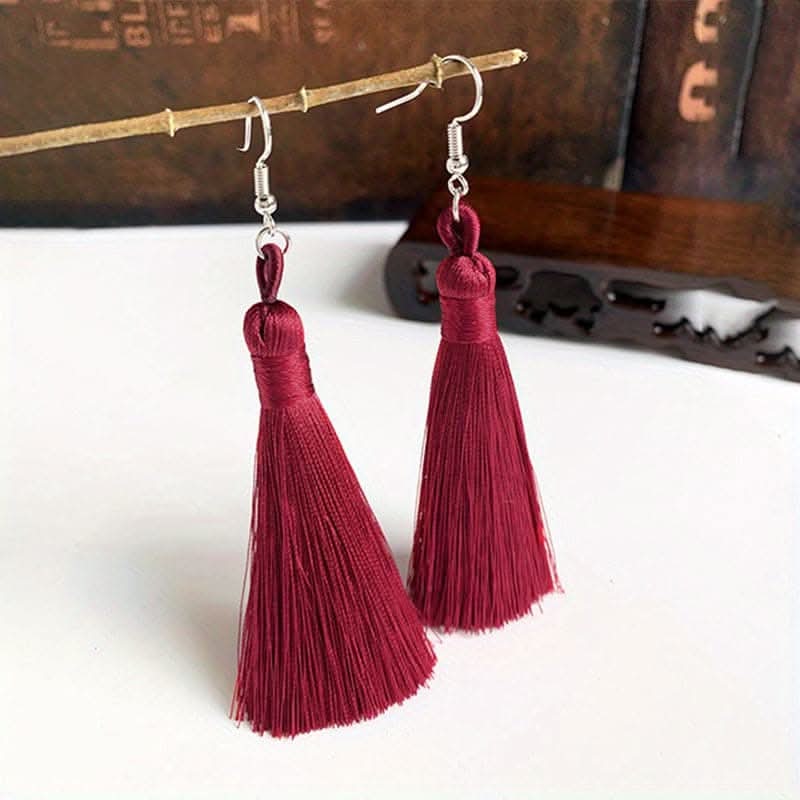 Colorful Tassel Dangle Earrings – Boho Ethnic Style