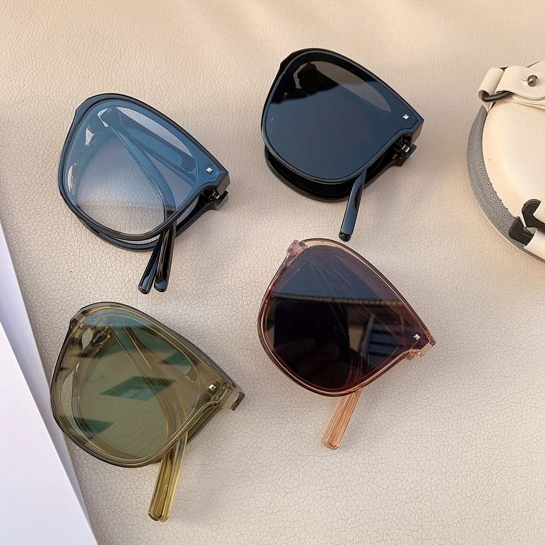 Fashionable Rivet Decor Polarized Square Glasses – Stylish & Portable
