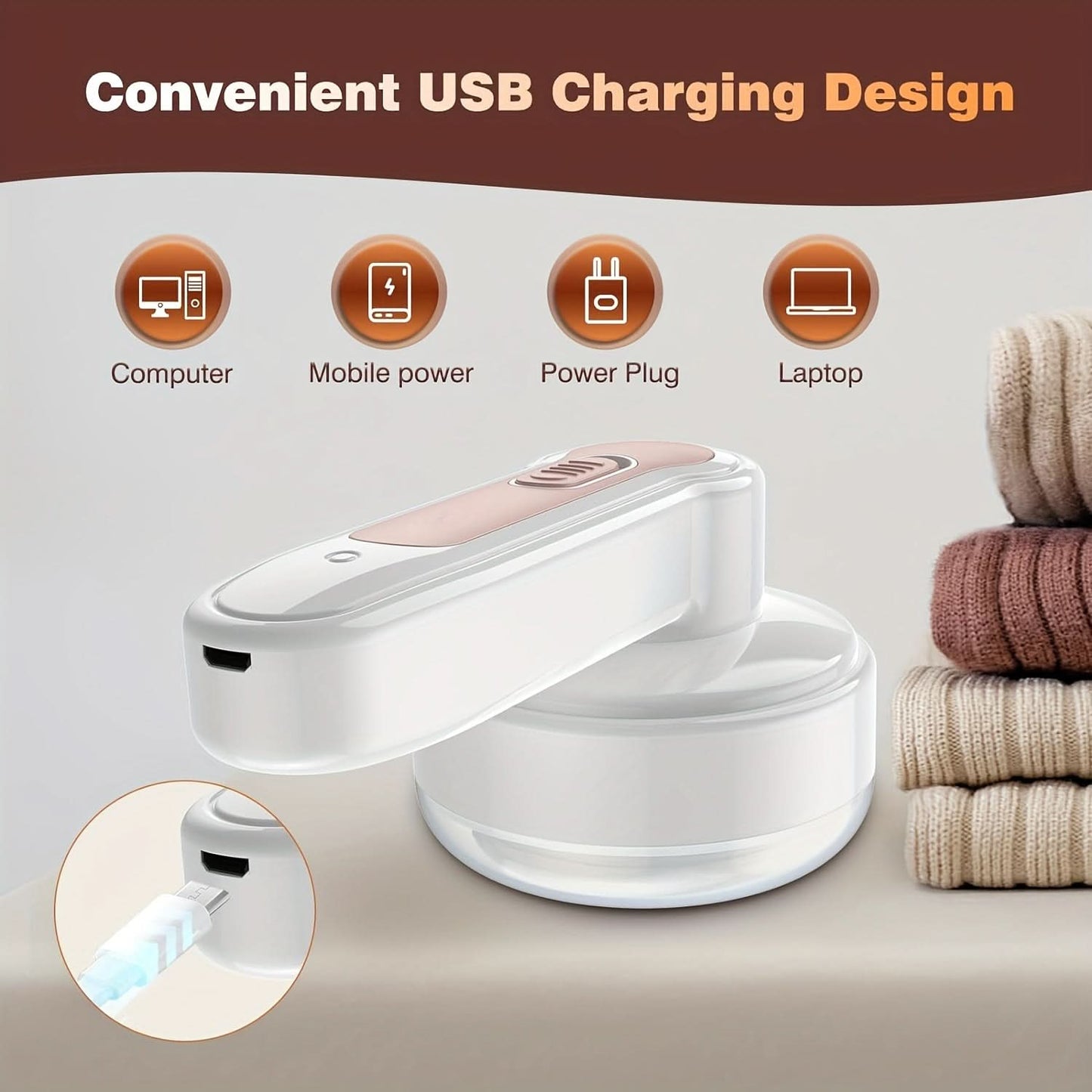 Ultra-Effective Electric Fabric Shaver - USB Rechargeable Fuzz & Pilling Remover