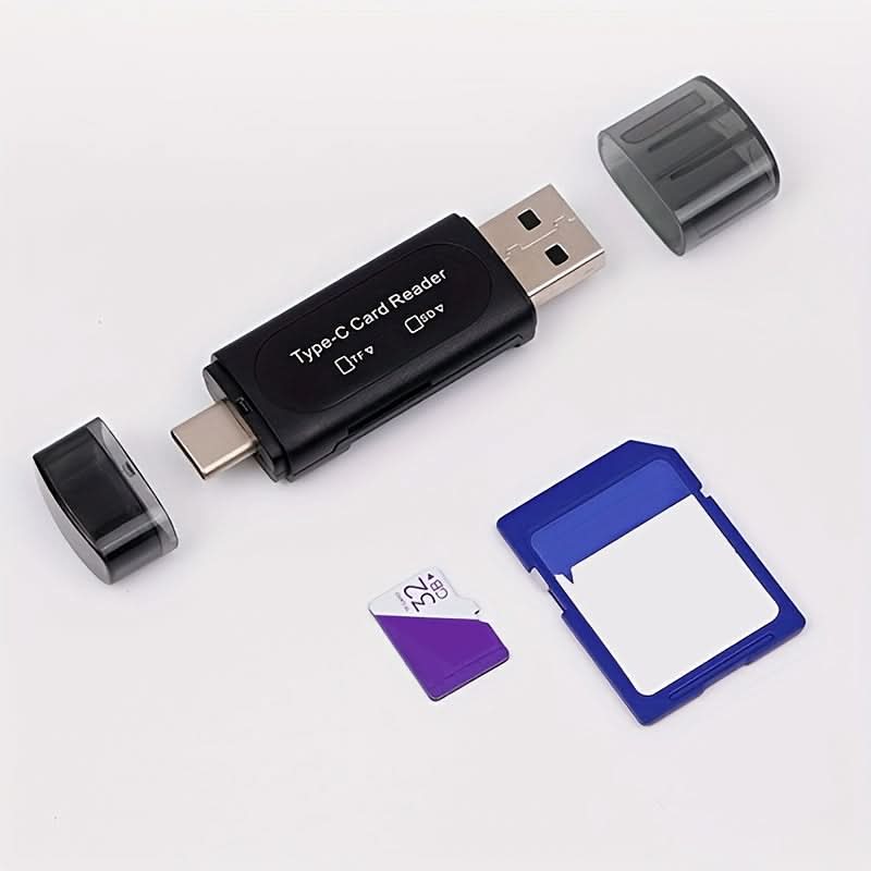 4-in-1 Dual Slot Card Reader - Type C/USB