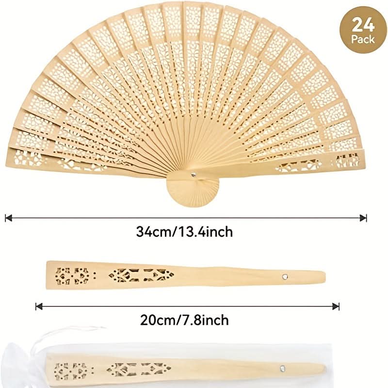 Elegant Wooden Hand Fans – Wedding Favors