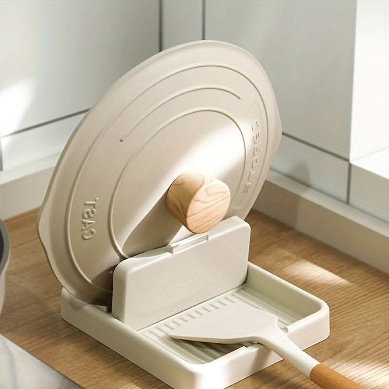 Foldable Kitchen Pot Lid Holder & Spoon Rest - Heat-Resistant Utensils Rack