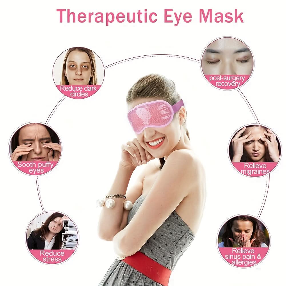 Gel Eye Mask for Puffy Eyes, Dark Circles & Migraines – Hot/Cold Therapy