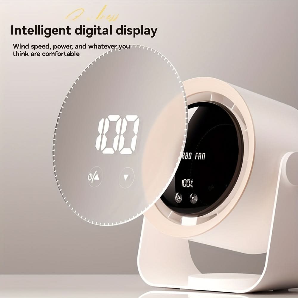 Turbine Fan - USB Charging with Digital Display Fan for Home, Office
