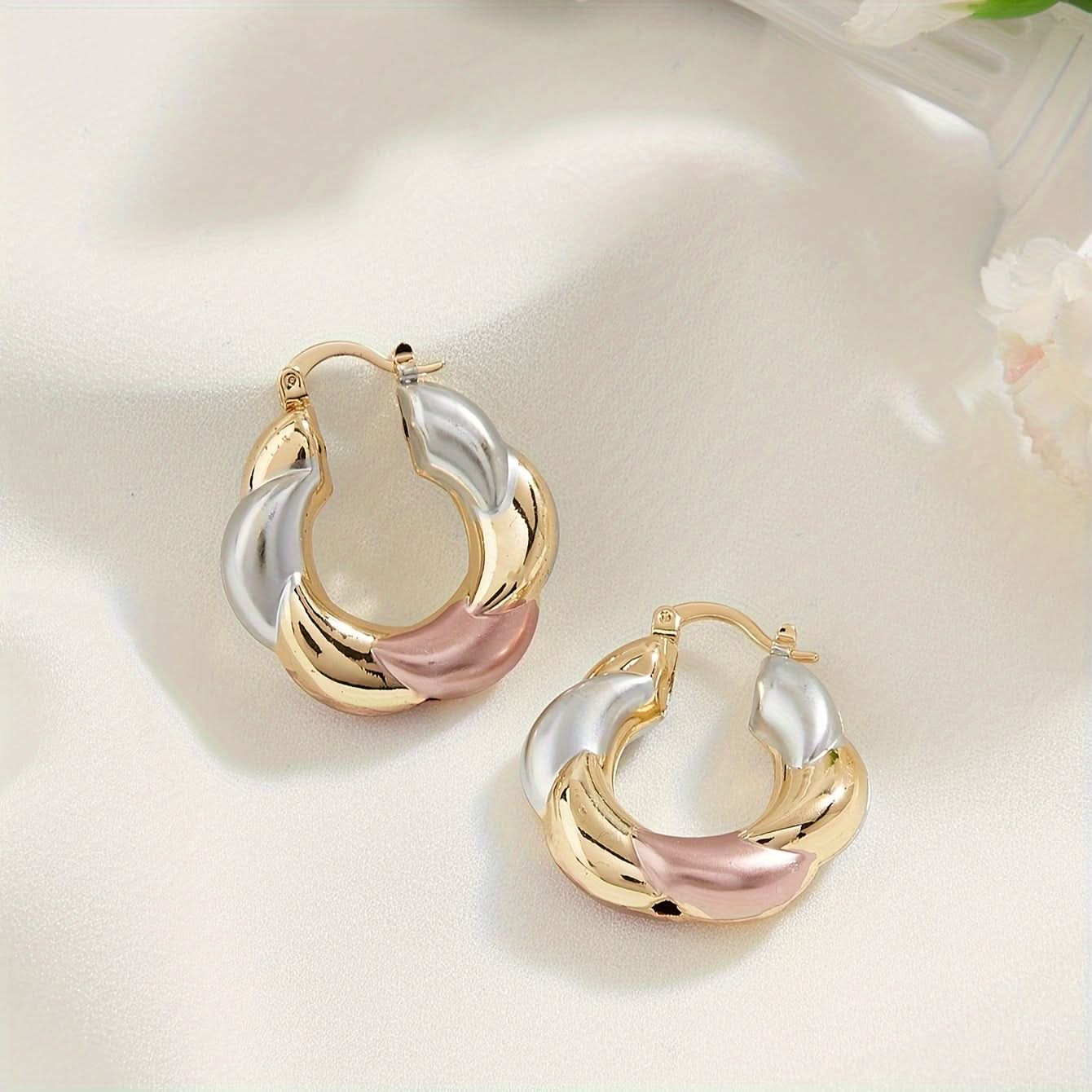 Tri-Color Copper Hoop Earrings – Cute Daily Wear