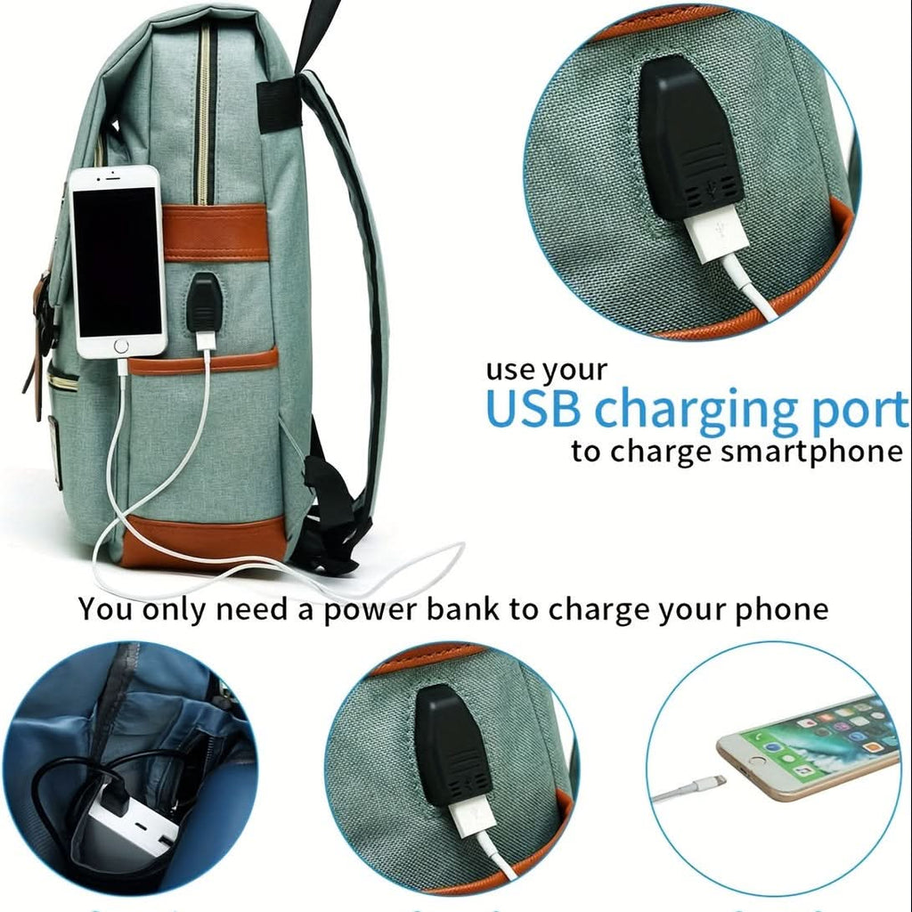 Waterproof Vintage-Style 15.6-Inch Laptop Shoulder Bag for Men & Women