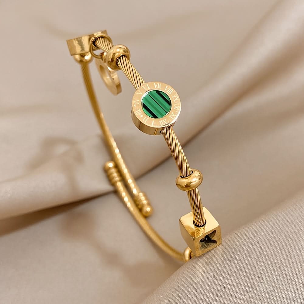Retro Punk Adjustable Stainless Steel Bangle