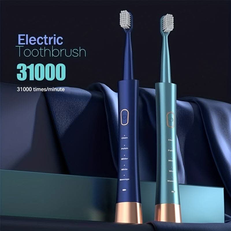 Ultrasonic Electric Toothbrush Kit – Rechargeable USB, 5 Modes, Waterproof