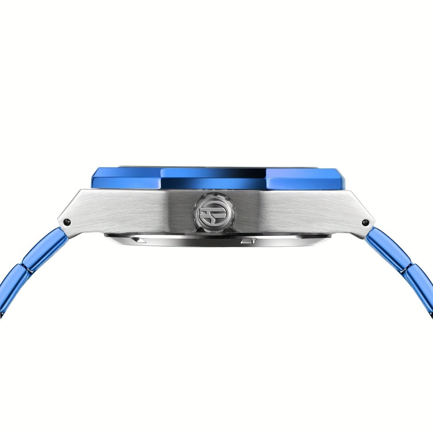 Men's Blue Skeleton Automatic Watch – Stainless Steel, Luminous Hands
