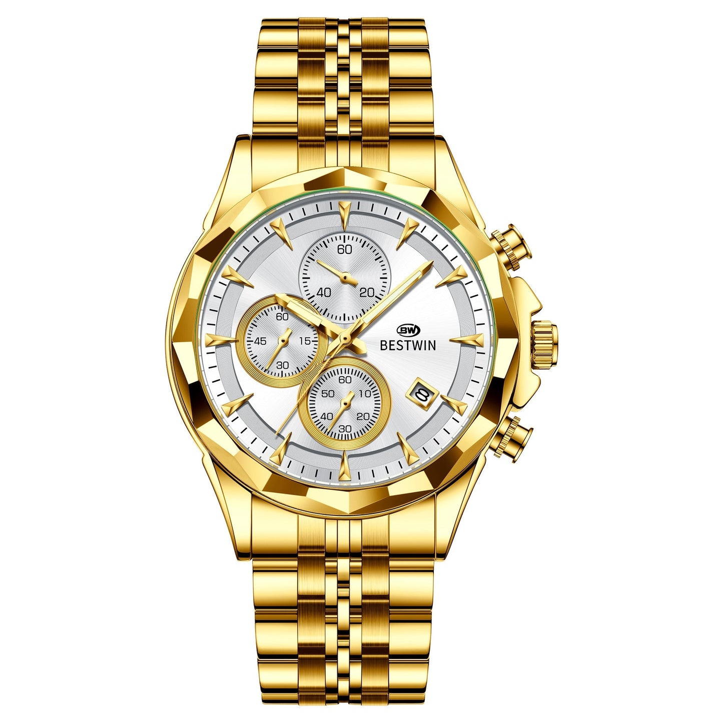 Bestwin BW1734 Luminous thin steel quartz watch for men