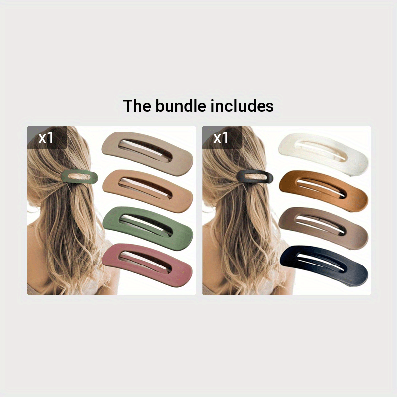 4pcs Stylish Solid Color Hair Clips – Elegant Hairdressing Accessories