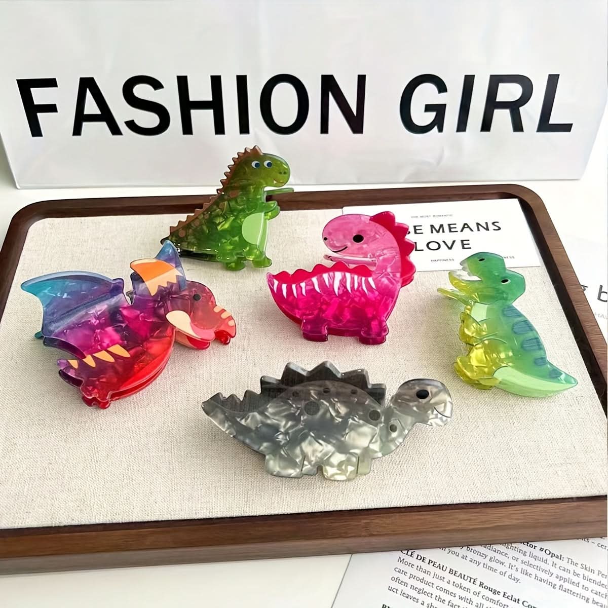 5pcs Cute Dinosaur Hair Claws Set for Women