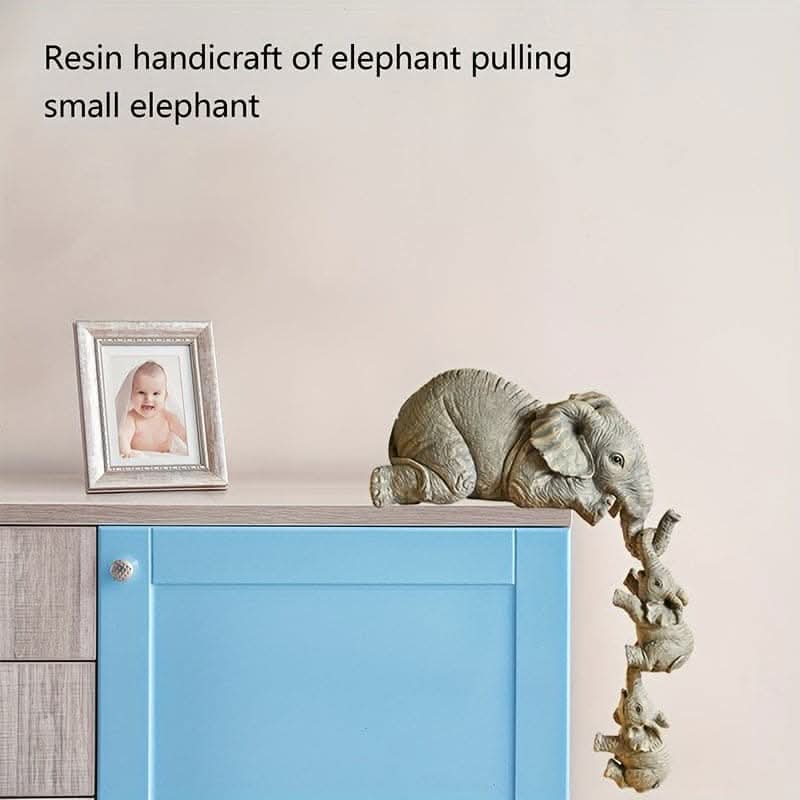 3-Piece Resin Elephant Statue Set – Elegant Handcrafted Decorative Figurines