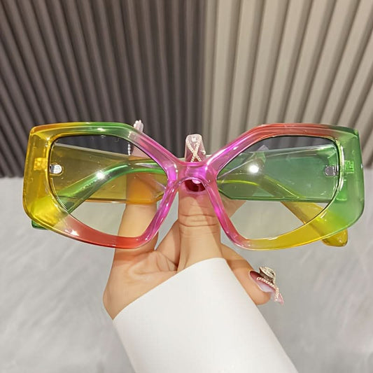 Oversized Cat Eye Color Block Sunglasses