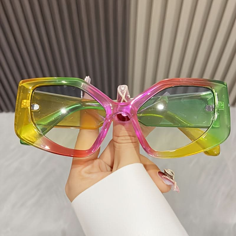 Oversized Cat Eye Color Block Sunglasses