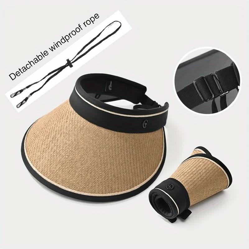 1-2pcs Summer Women's Sun Hat with Detachable Windproof Rope