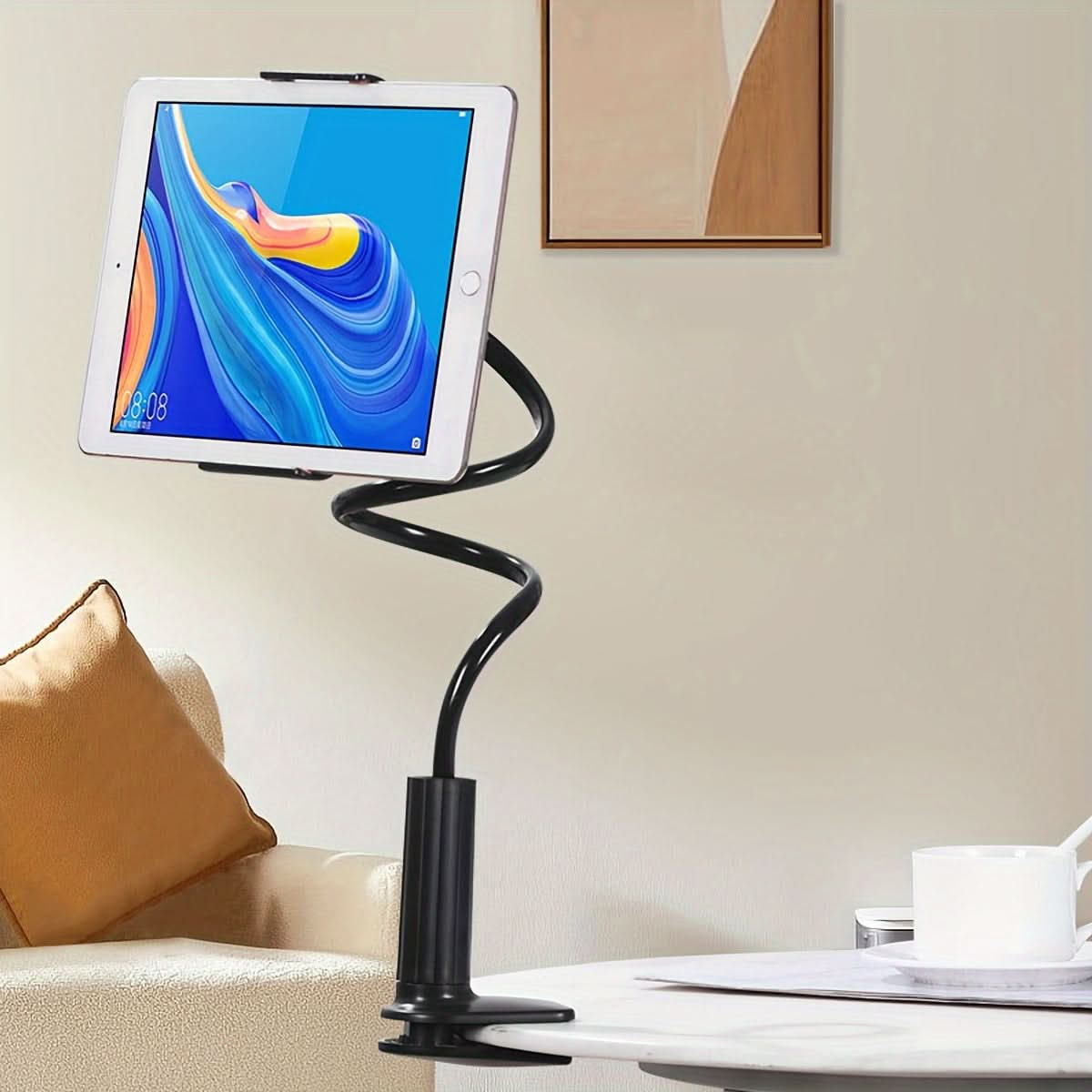 360° Rotating Tablet & Phone Stand – Flexible Spiral Base, Lazy Browsing
