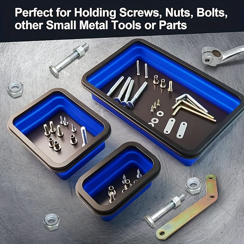 3-Piece Magnetic Silicone Tray Set for Tools